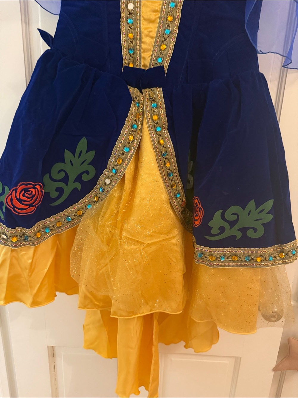 Disney Adult Snow White | Royal Blue & Yellow Velvet Princess Costume | Size L - Picture 6 of 9
